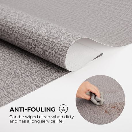 Self-Adhesive Faux Linen Wallpaper Peel and Stick PVC Wall Covering