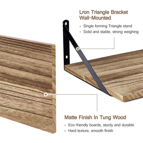4-Pack Rustic Wooden Wall Floating Shelves - DIY Home Décor