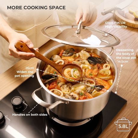 2-in-1 Stainless Steel Steamer & Soup Pot