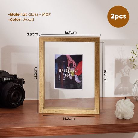 2pc Wooden Floating Picture Frames