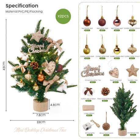 Mini Christmas Tree Set with LED Lights