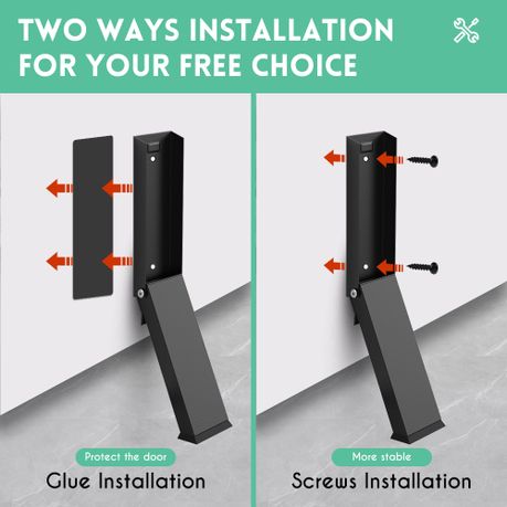 Stainless Steel Foot-Operated Door Stopper - 2 Pack