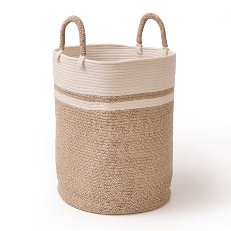 Laundry Hamper - Woven Cotton Jute Basket