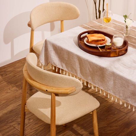 Solid Wood Linen Dining Chairs