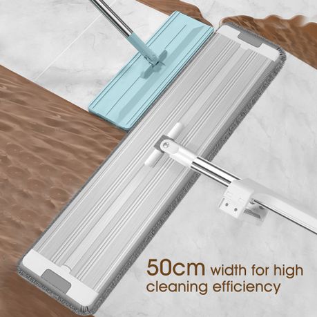 Aluminium & Microfibre Floor Mop with Scraper - 360 Rotating Flat Mop