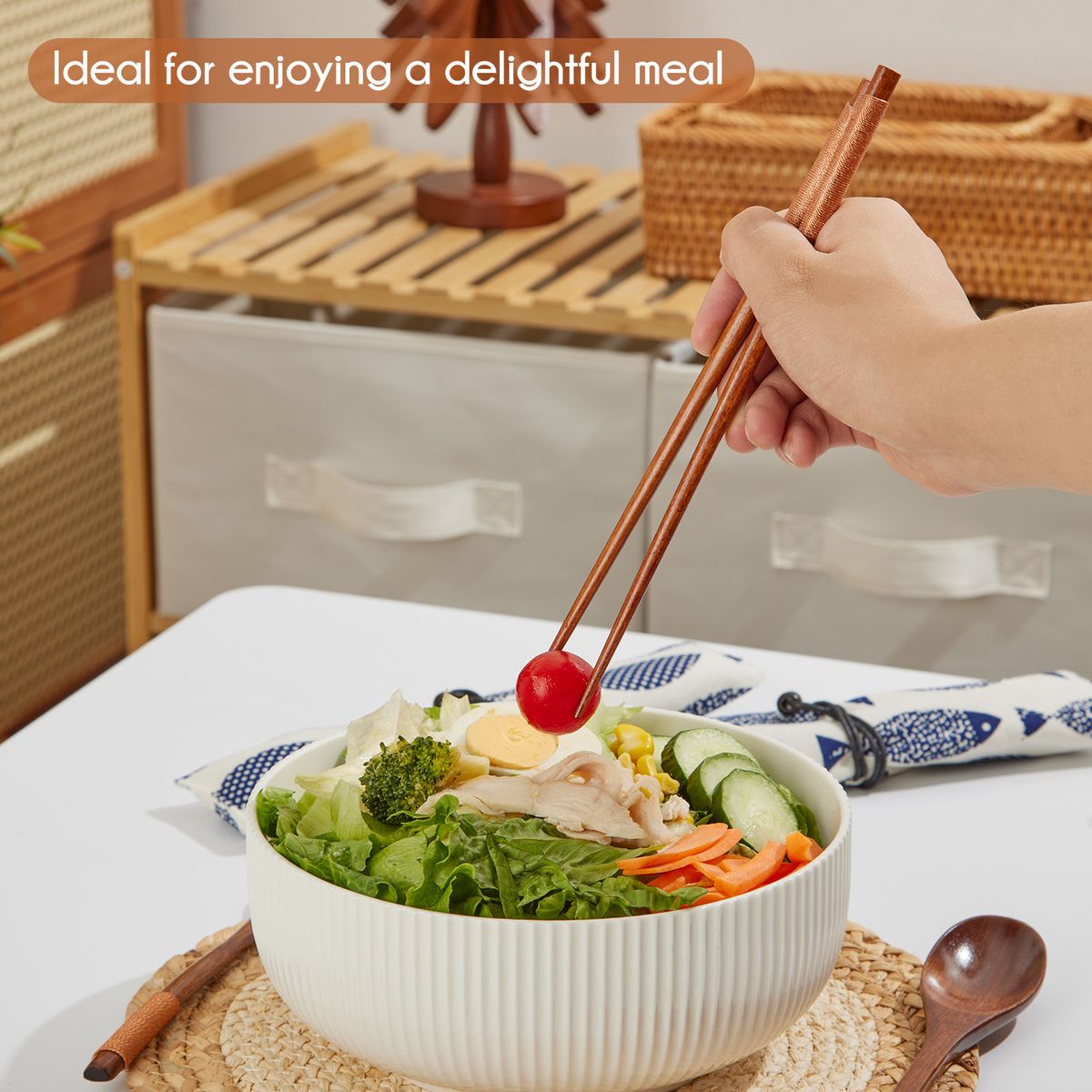 16Pc Ramen Noodle Cutlery Set - Brown