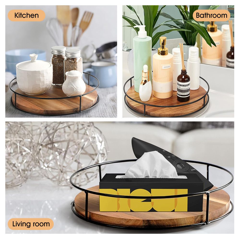Acacia Wood Countertop Storage Organizer