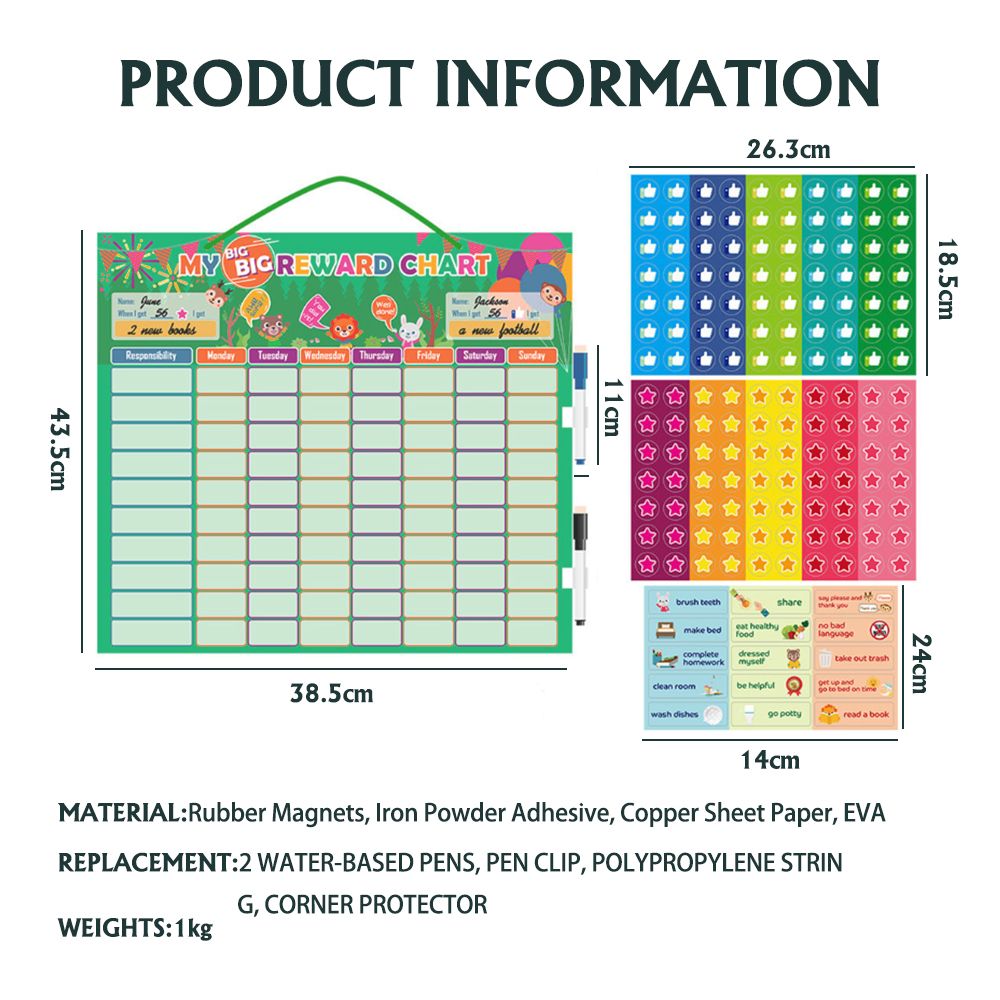 Magnetic Reward Chart Daily Reward Chart with Stickers