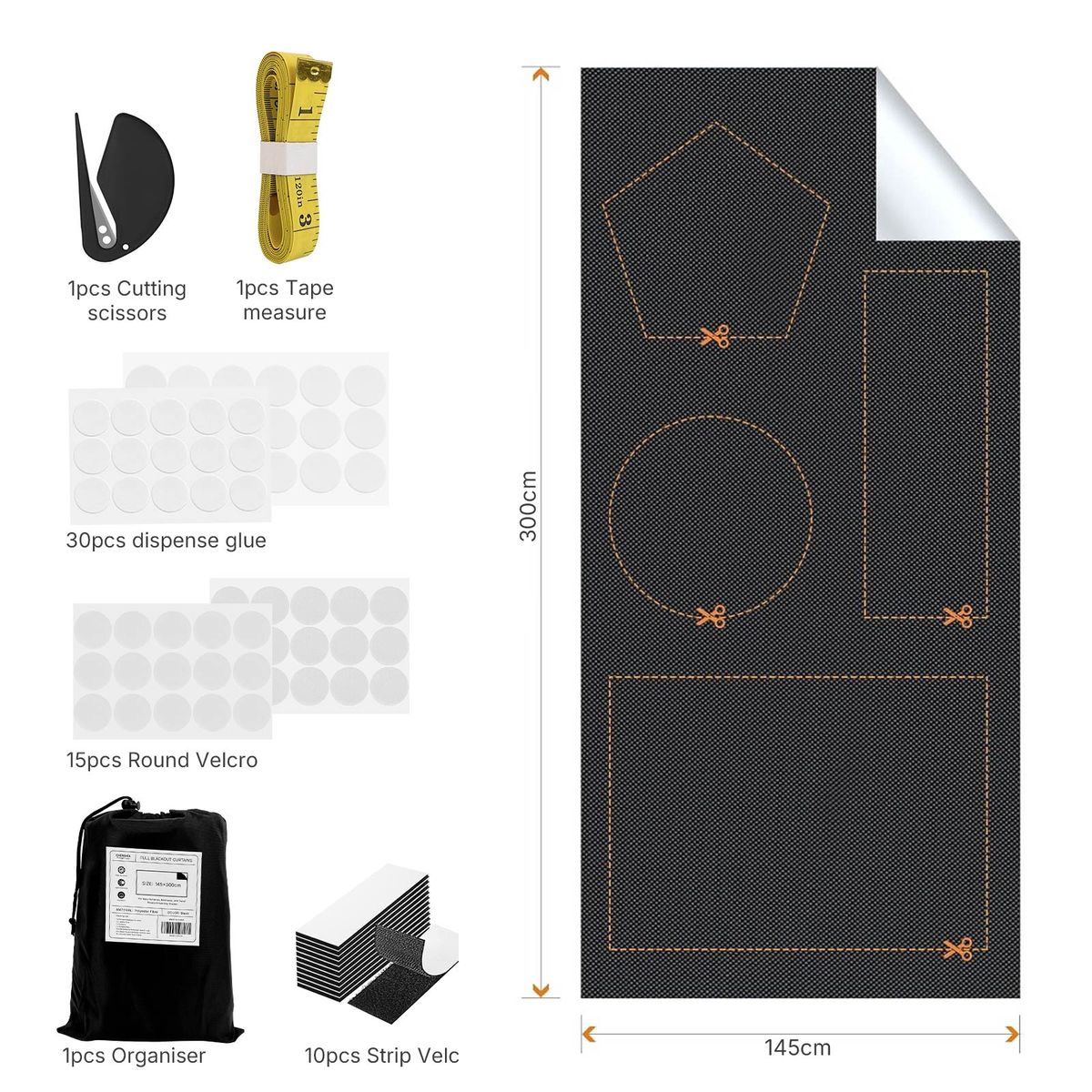 Blackout Window Cover - 1.45m x 3m