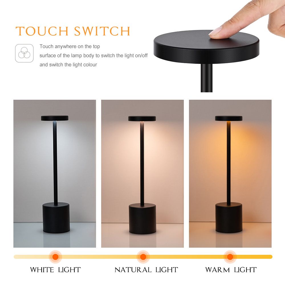 Rechargeable Bedside Lamp Cordless Desk Lamp LED Reading Lamp
