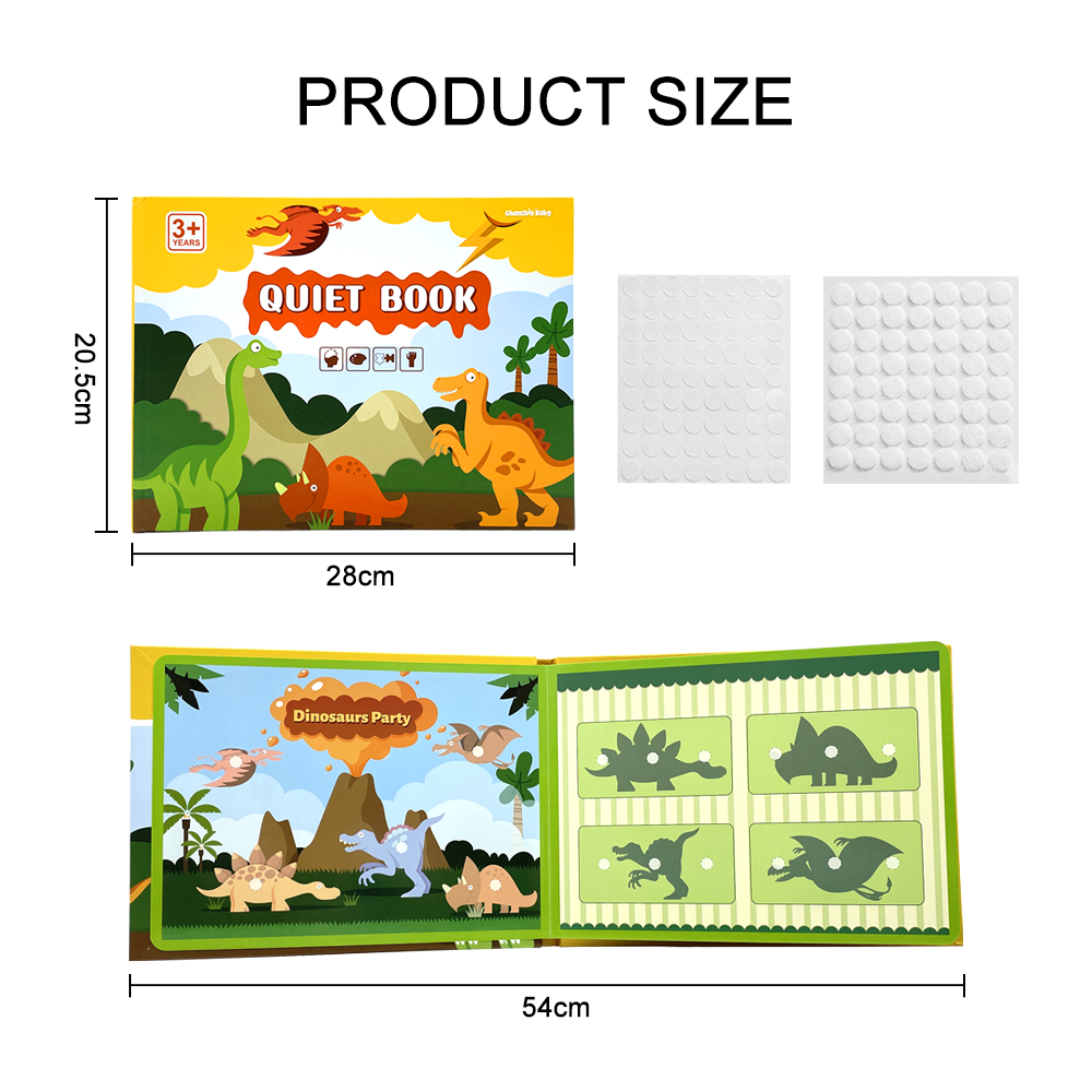 Kids Montessori Picture & Puzzle Sticker Quiet Book - Dinosaur