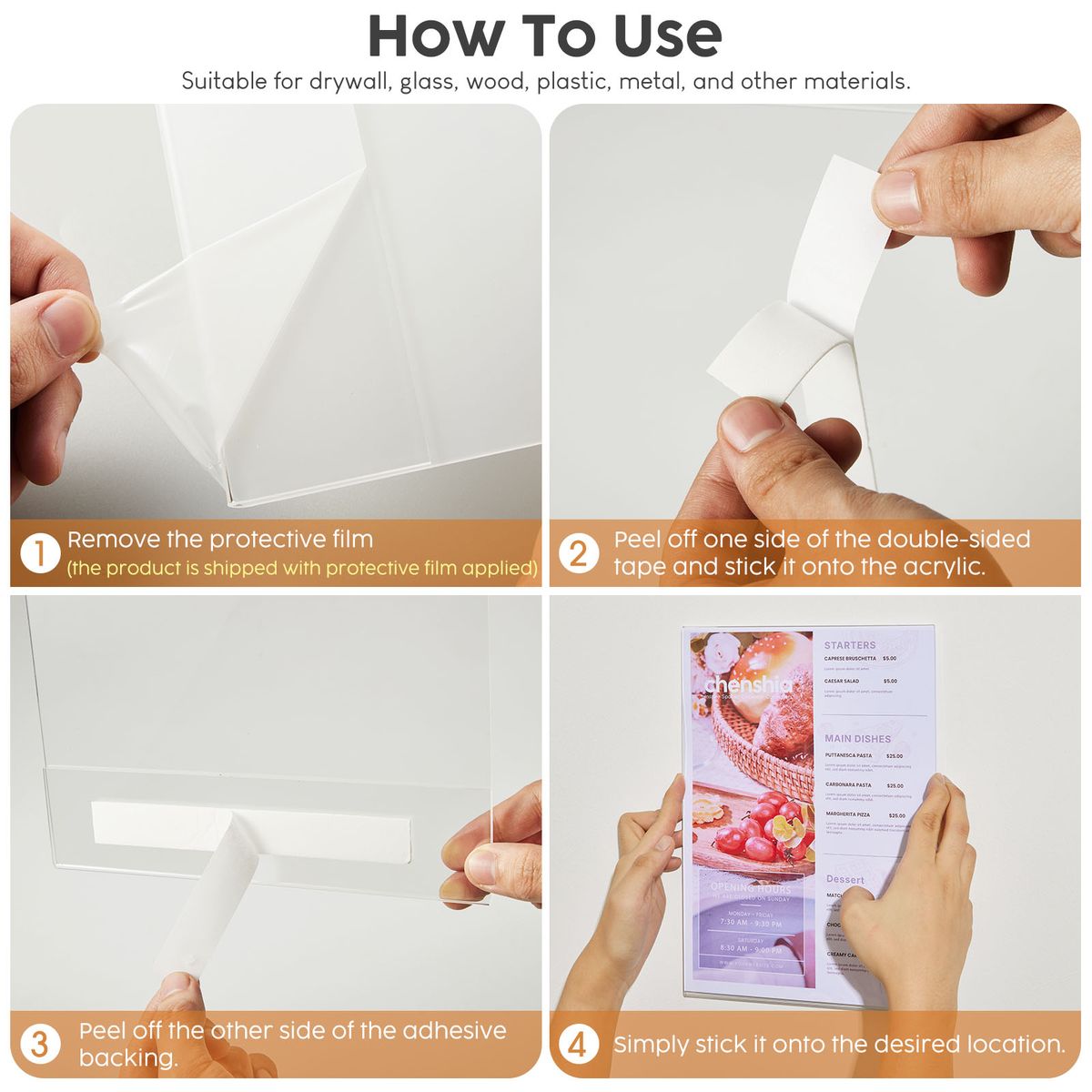 A4 Clear Acrylic Sign Holders (6 Piece)