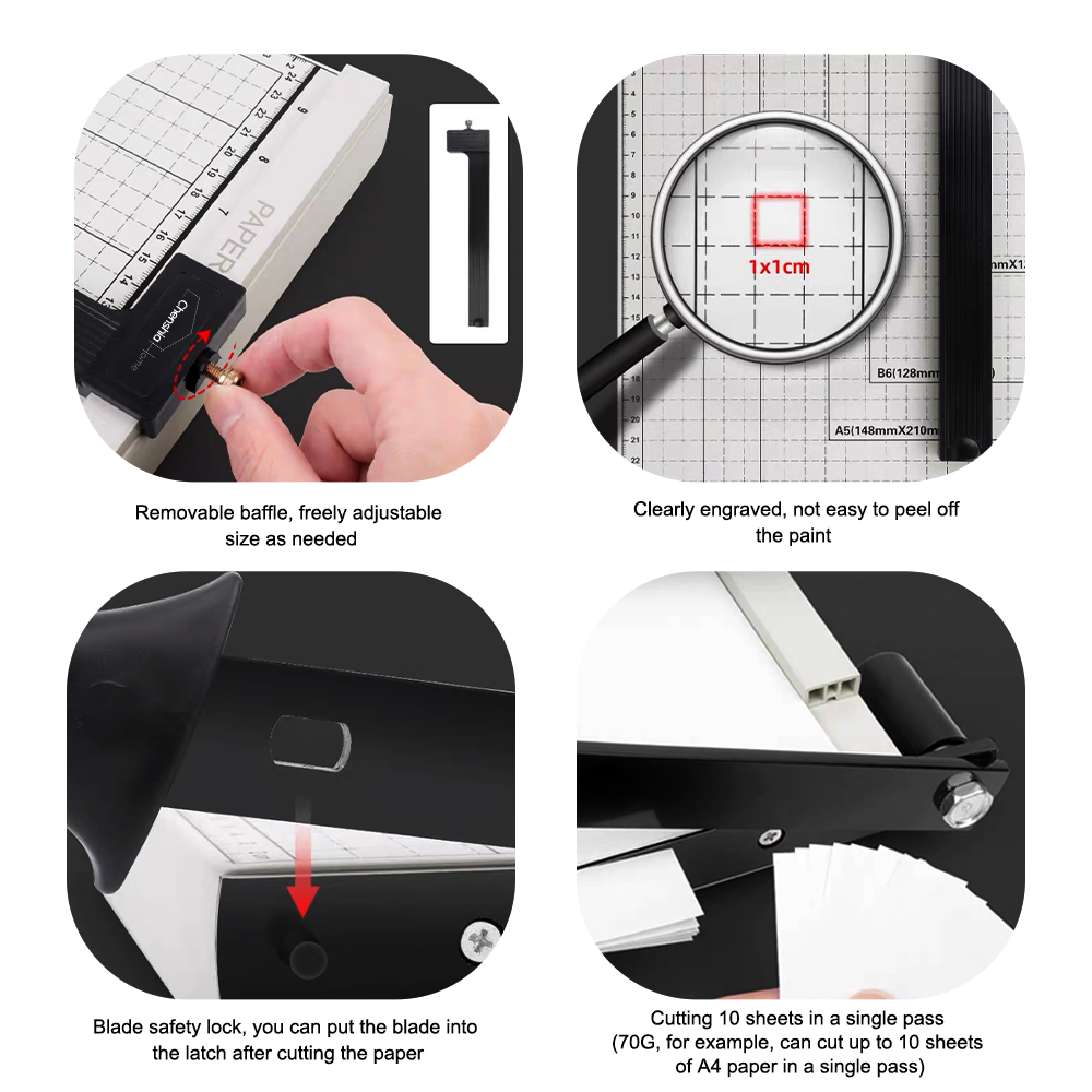 A4 Guillotine Paper Trimmer with Measurement Screen