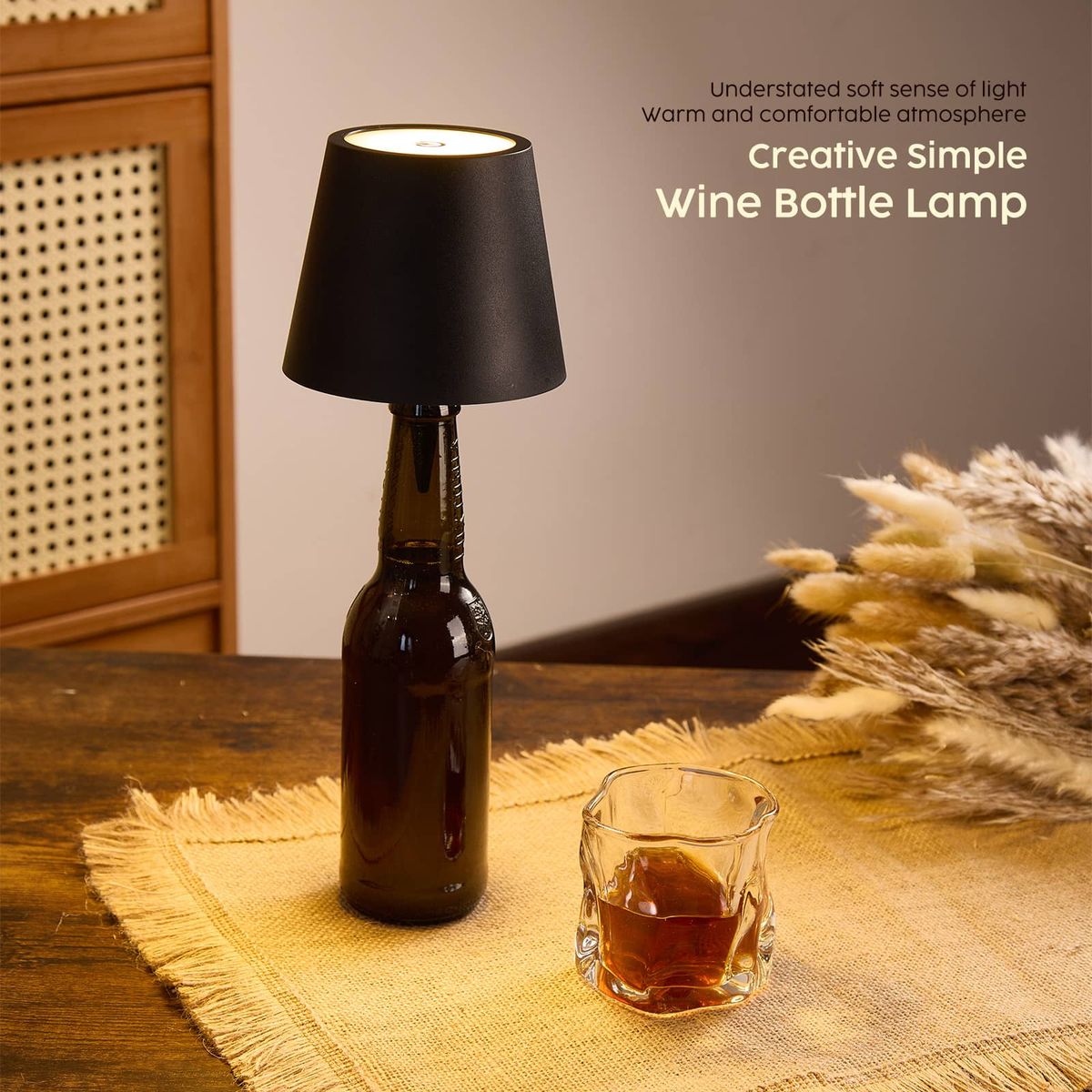 Wireless Bottle Lamp Touch Dimming LED Bar Light Rechargeable Table Lamp