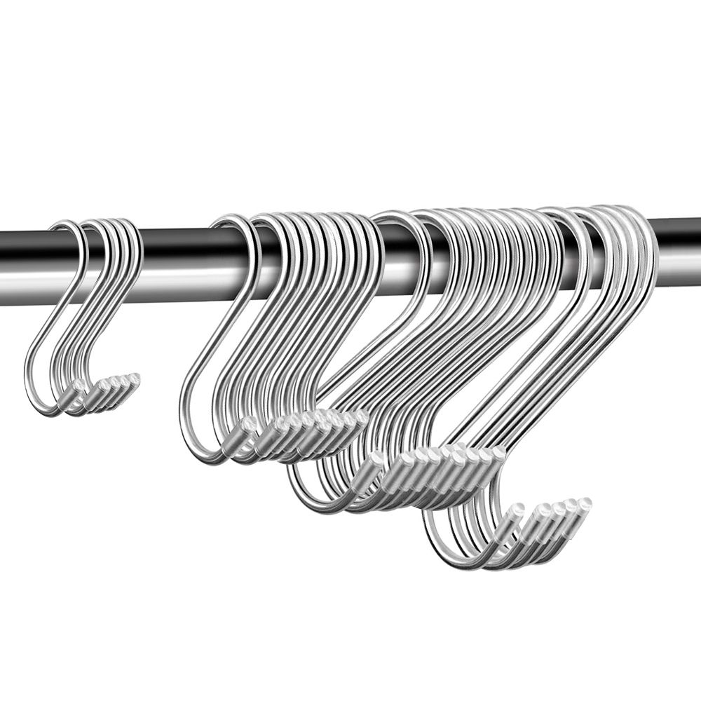 S-Shaped Hooks 30 Pack Stainless Steel Hanging Pegs