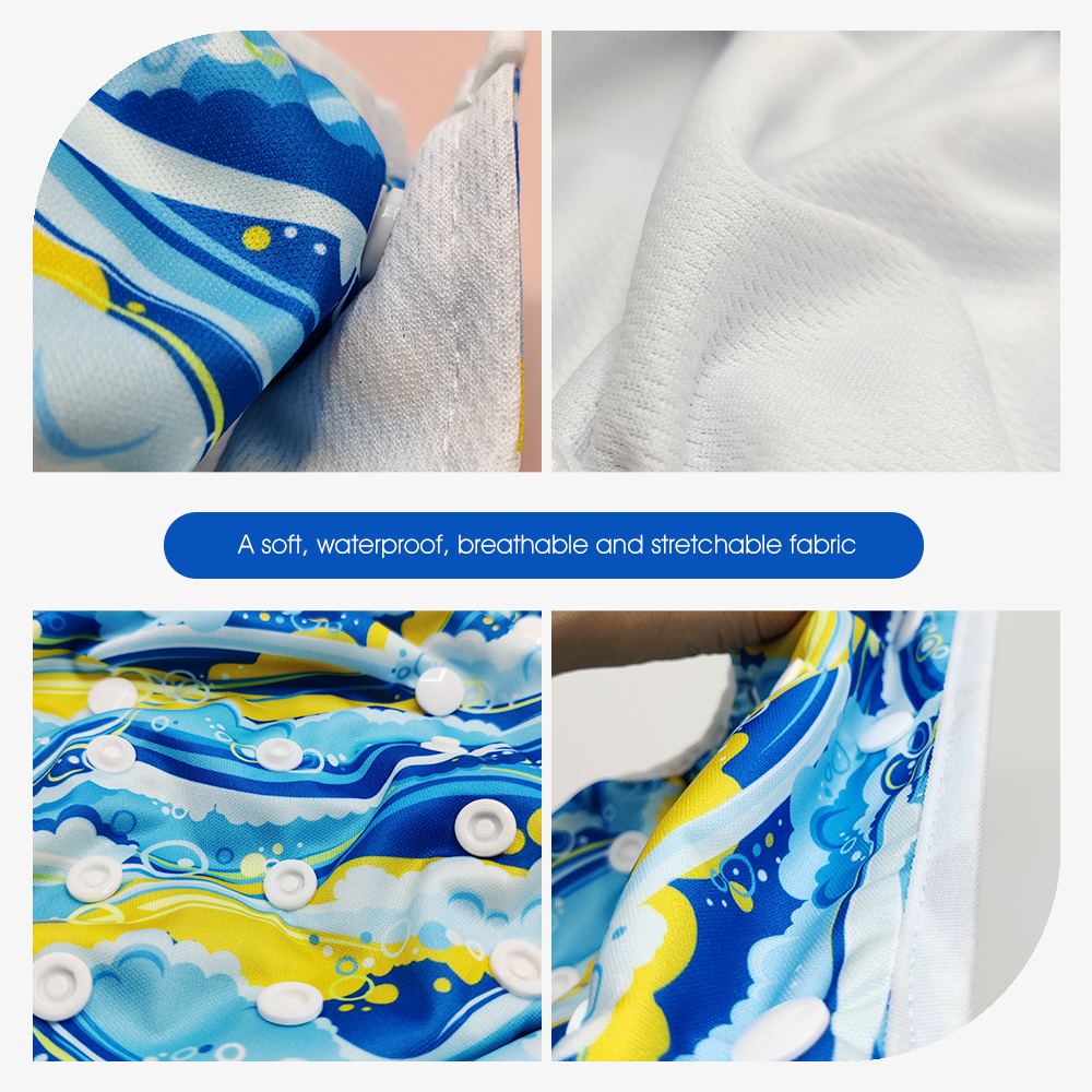 Blue & Yellow Reusable Baby Swim Nappy and Wet Bag Set