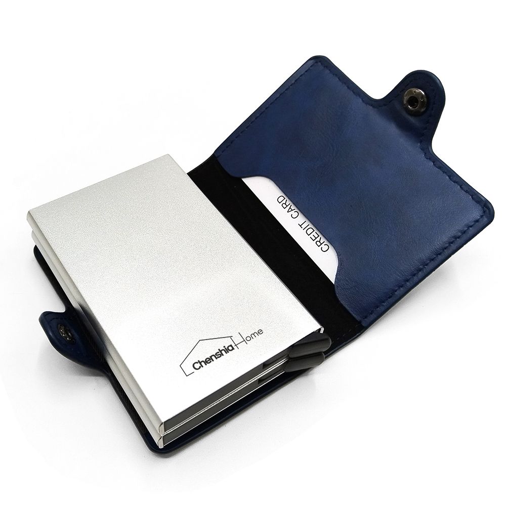 Premium Quality Pop Up Credit Card Holder Wallet RFID Blocking - Grey Python Skin