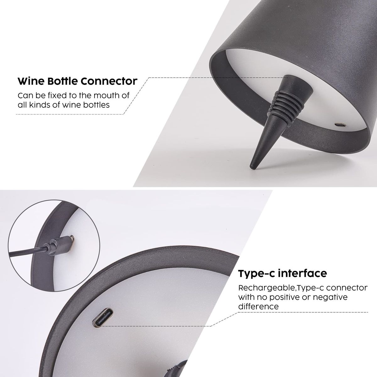 Wireless Bottle Lamp Touch Dimming LED Bar Light Rechargeable Table Lamp
