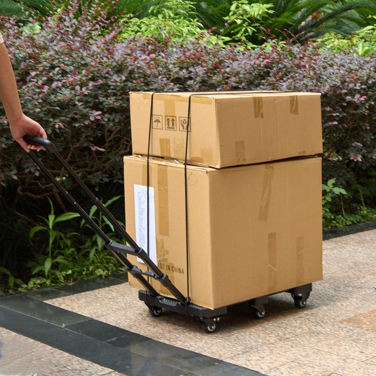 Chenshia 200KG Folding Trolley 6-Wheel Heavy Duty Dolly & Adjustable Ropes