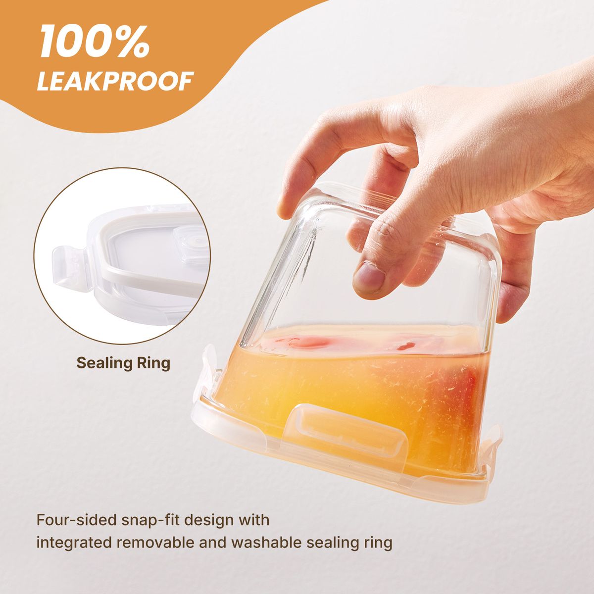 Chenshia 4Pc Glass Meal Prep Container Set - 1L