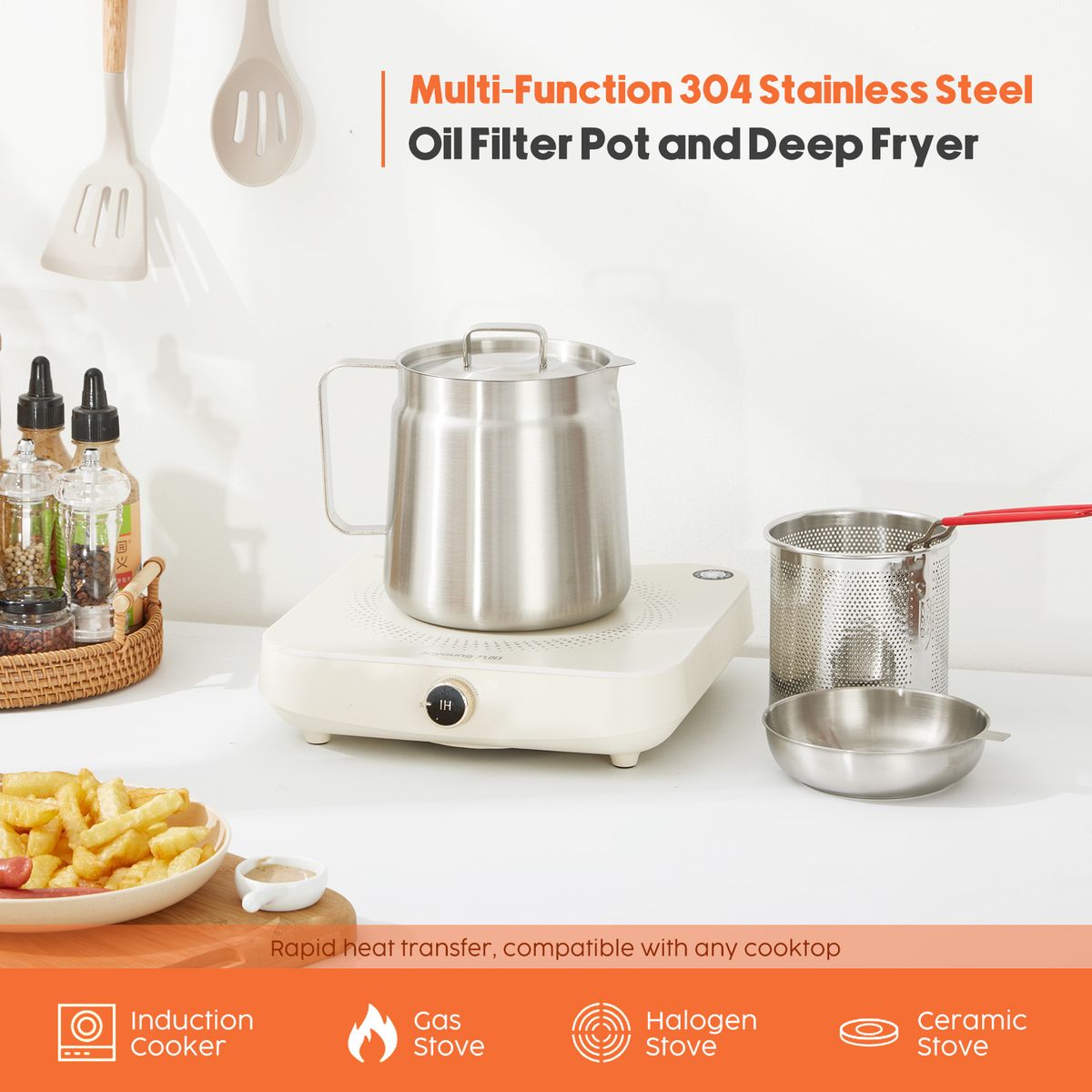 2L Stainless Steel Deep Fryer Pot