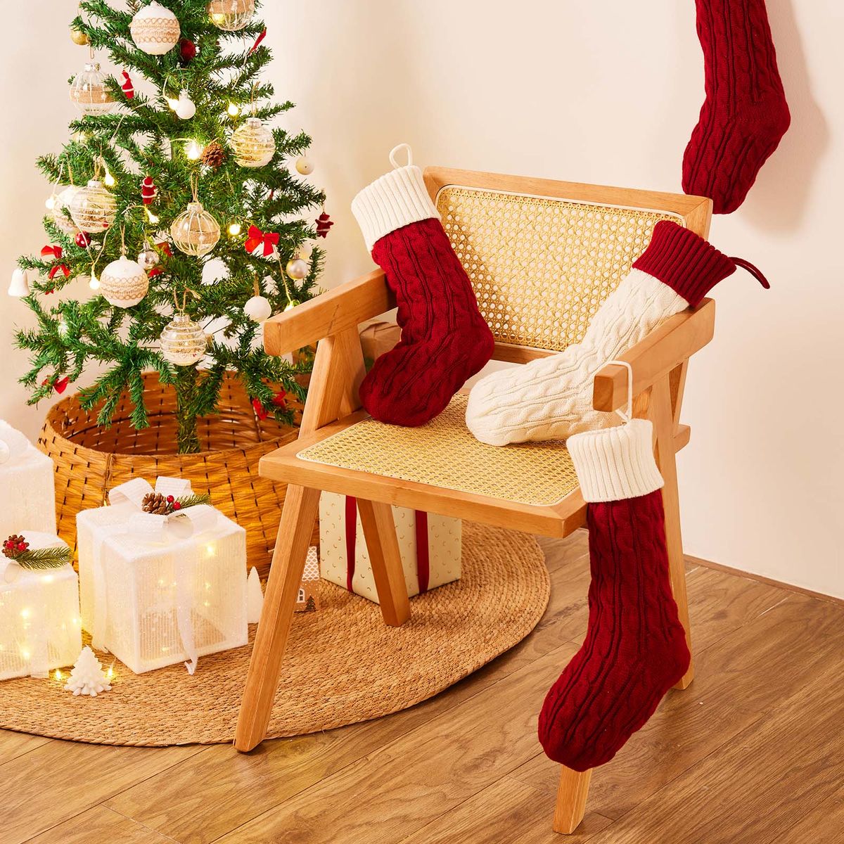 Red Knitted Christmas Stockings