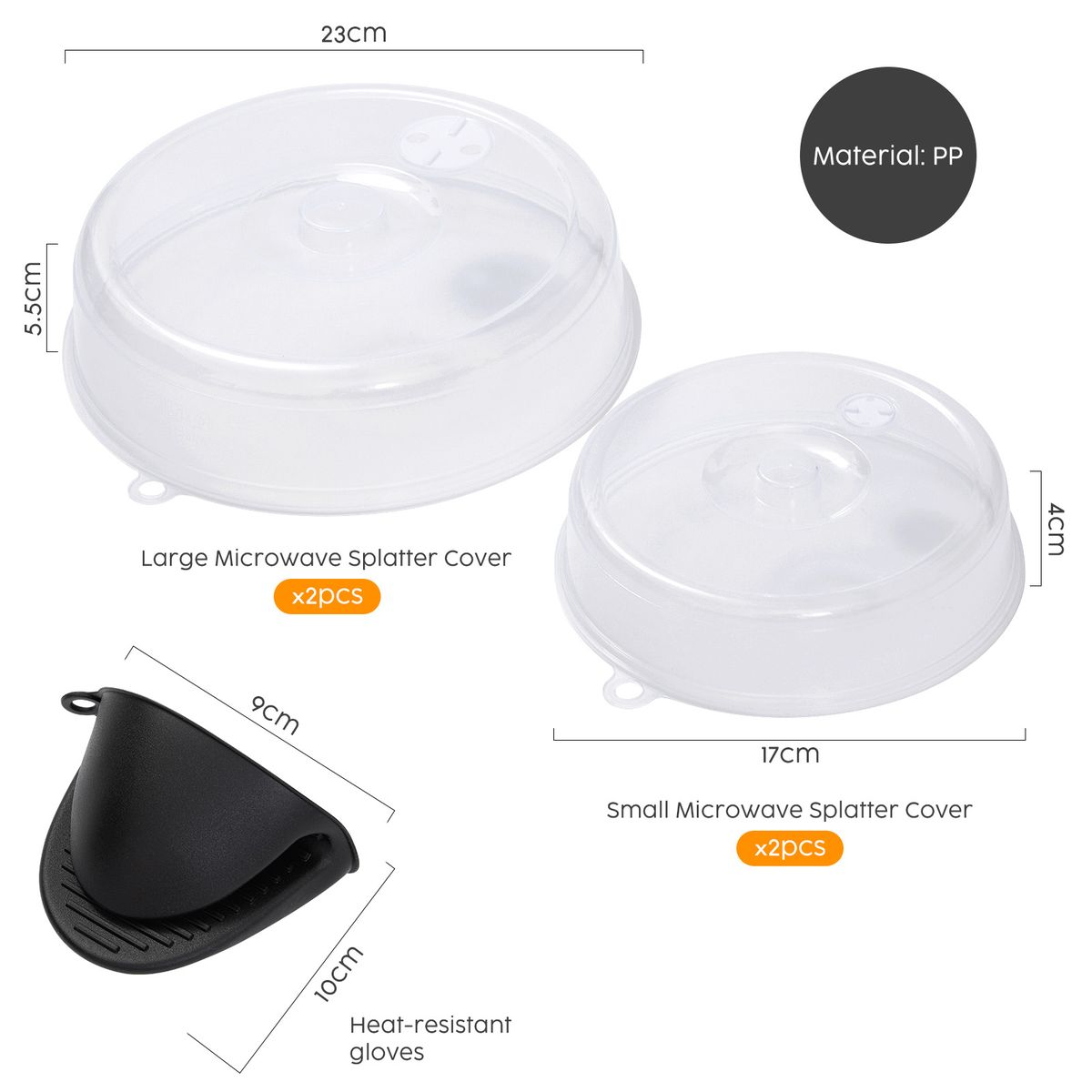 Chenshia 4-Piece Anti-Splash Microwave Cover Set with Oven Glove