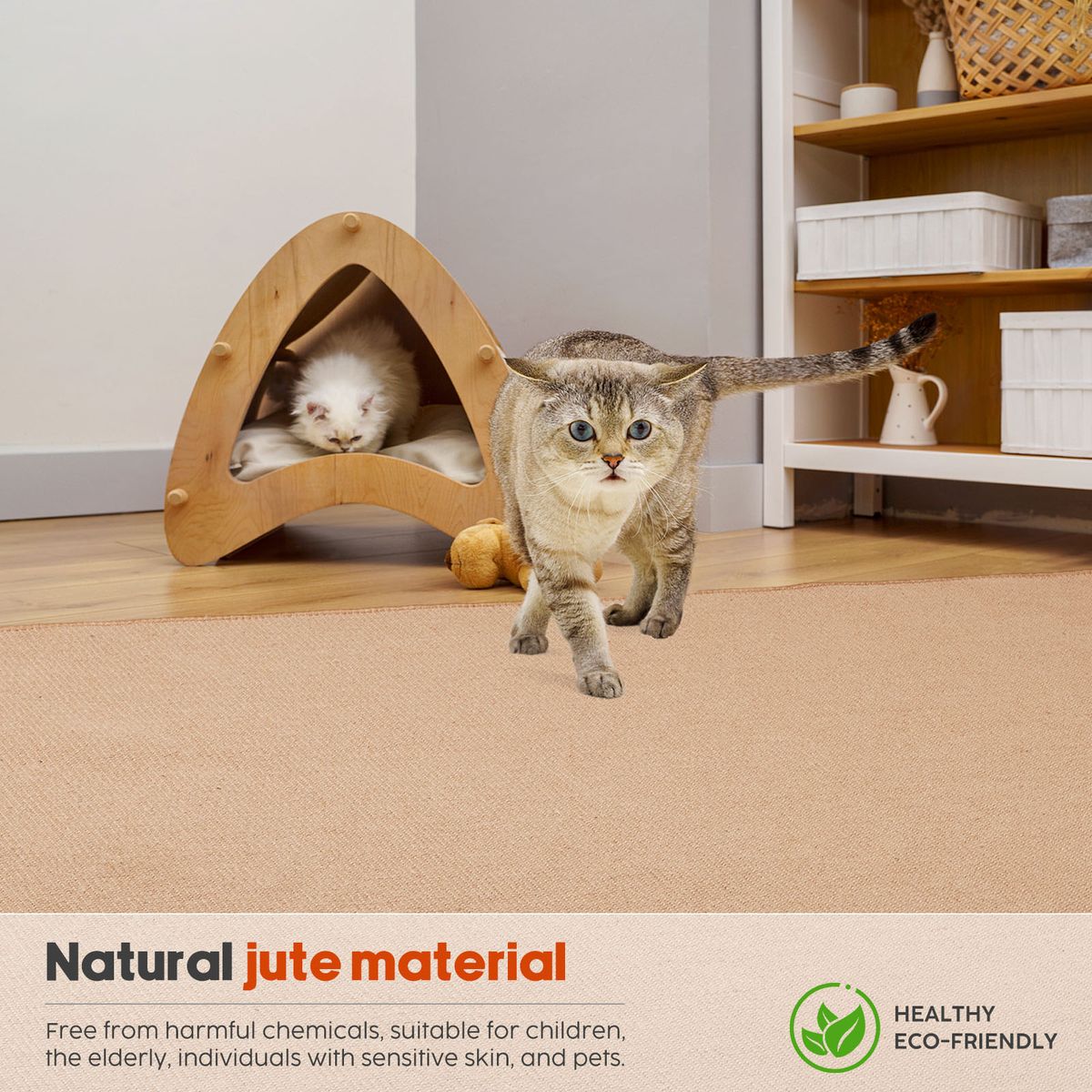 Woven Jute Area Rug - 130x190cm