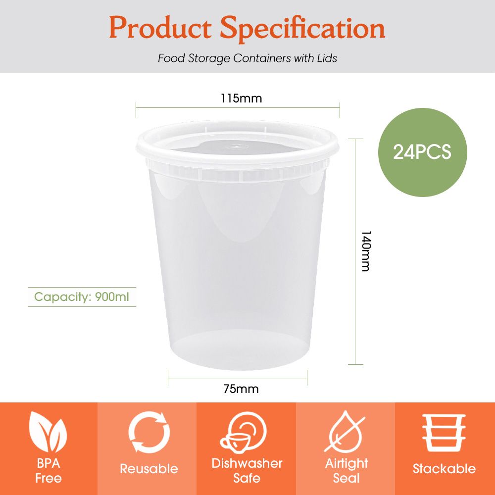 900ml Deli Food Containers