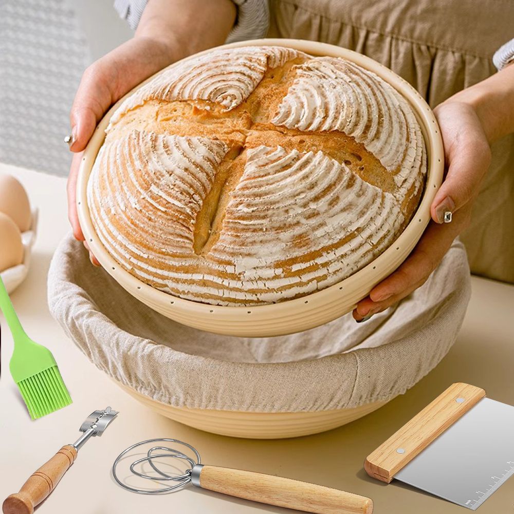 Rattan Banneton Bread Proofing Basket Set
