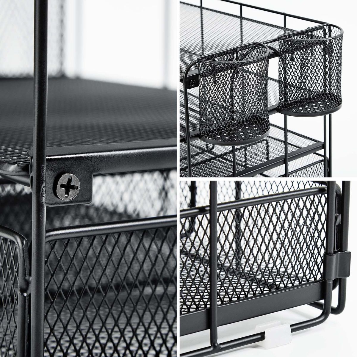 Metal Desk Counter Office Organiser Sliding Drawer Document Tray