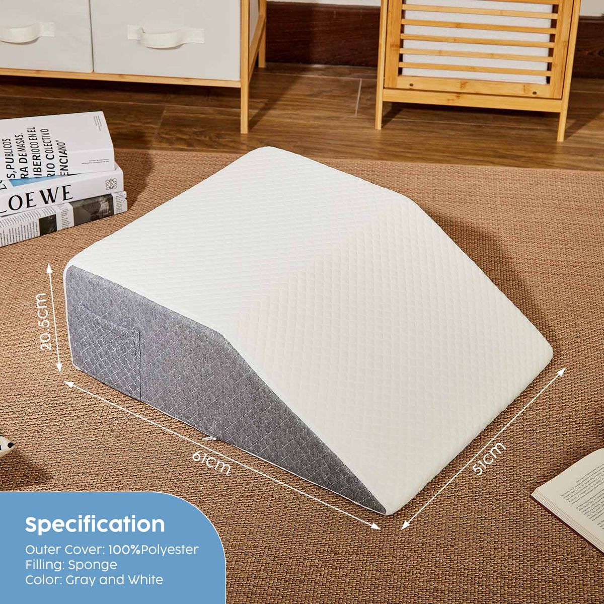 Memory Foam Leg Elevation Pillow Ergonomic Wedge Support Cushion