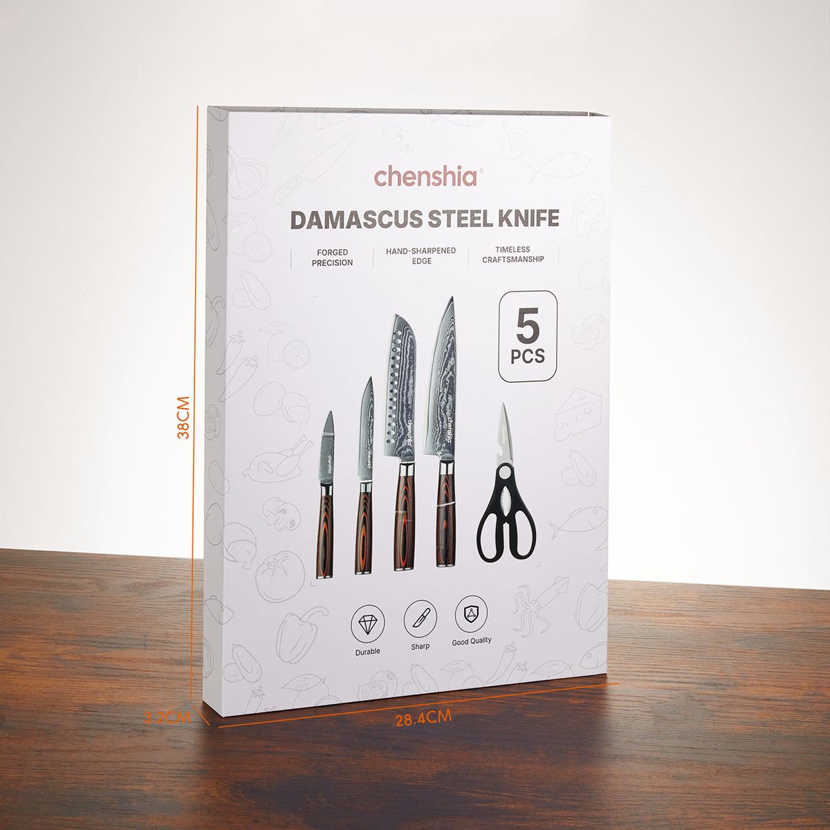 Damascus Knife Set - 5 Piece