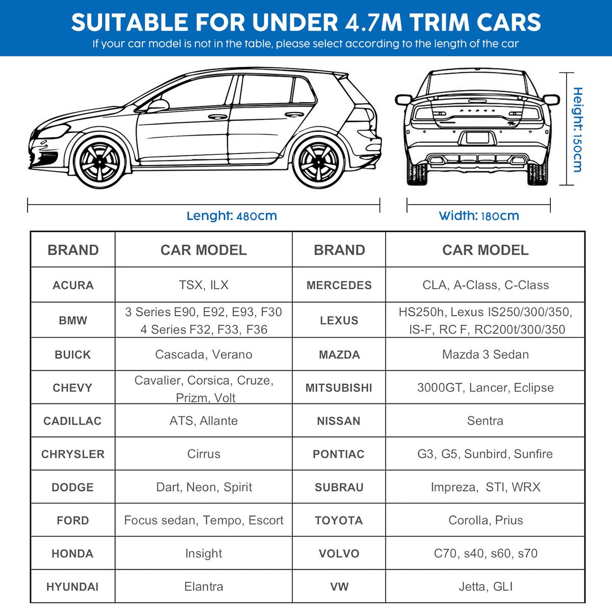 Waterproof Heavy-Duty Car Cover All-Weather Oxford Sun UV Protection