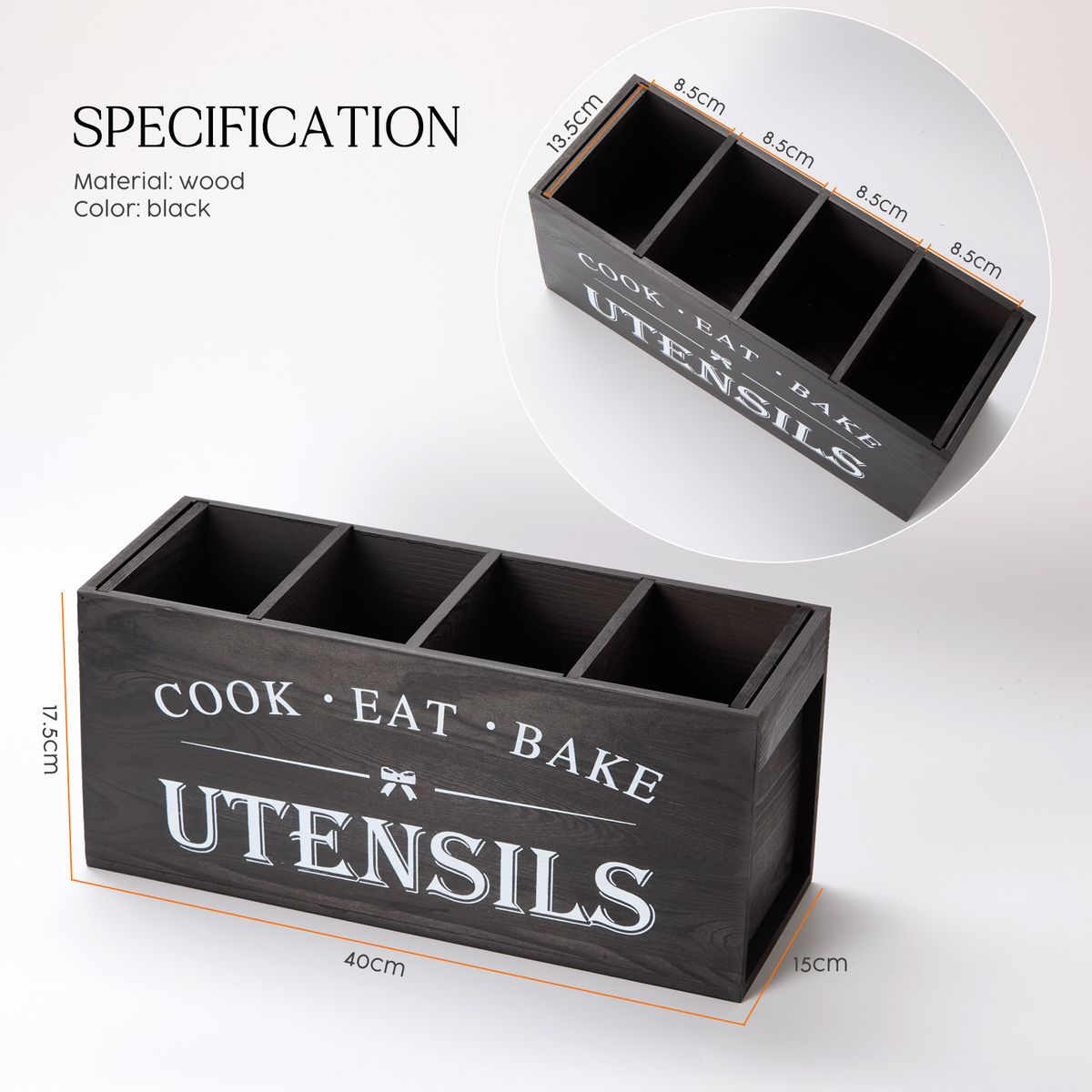 Wood Resturant Home Kitchen Utensil Storage Fork Knife Organiser