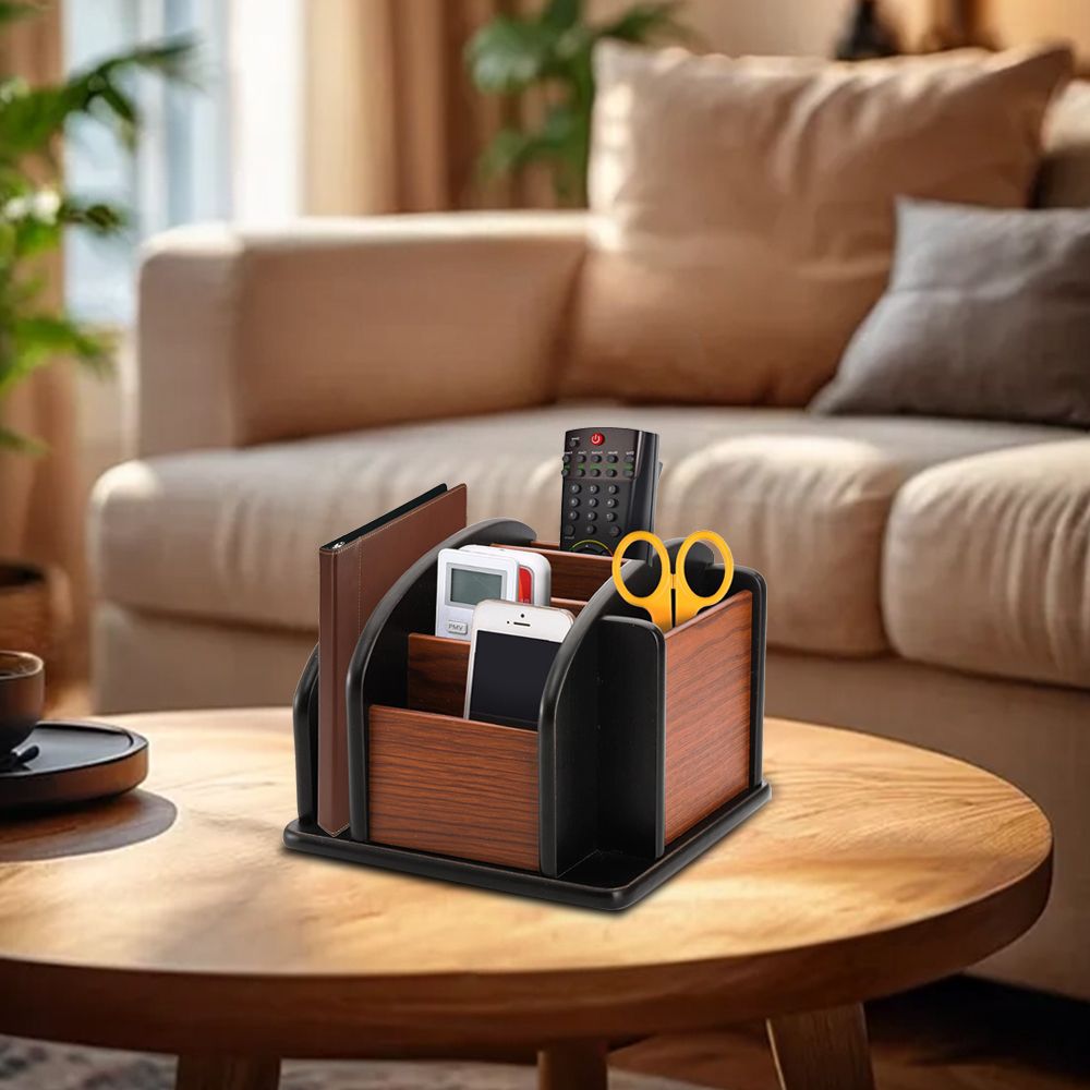 Chenshia Remote Control Organiser,Wooden Desk Organizer