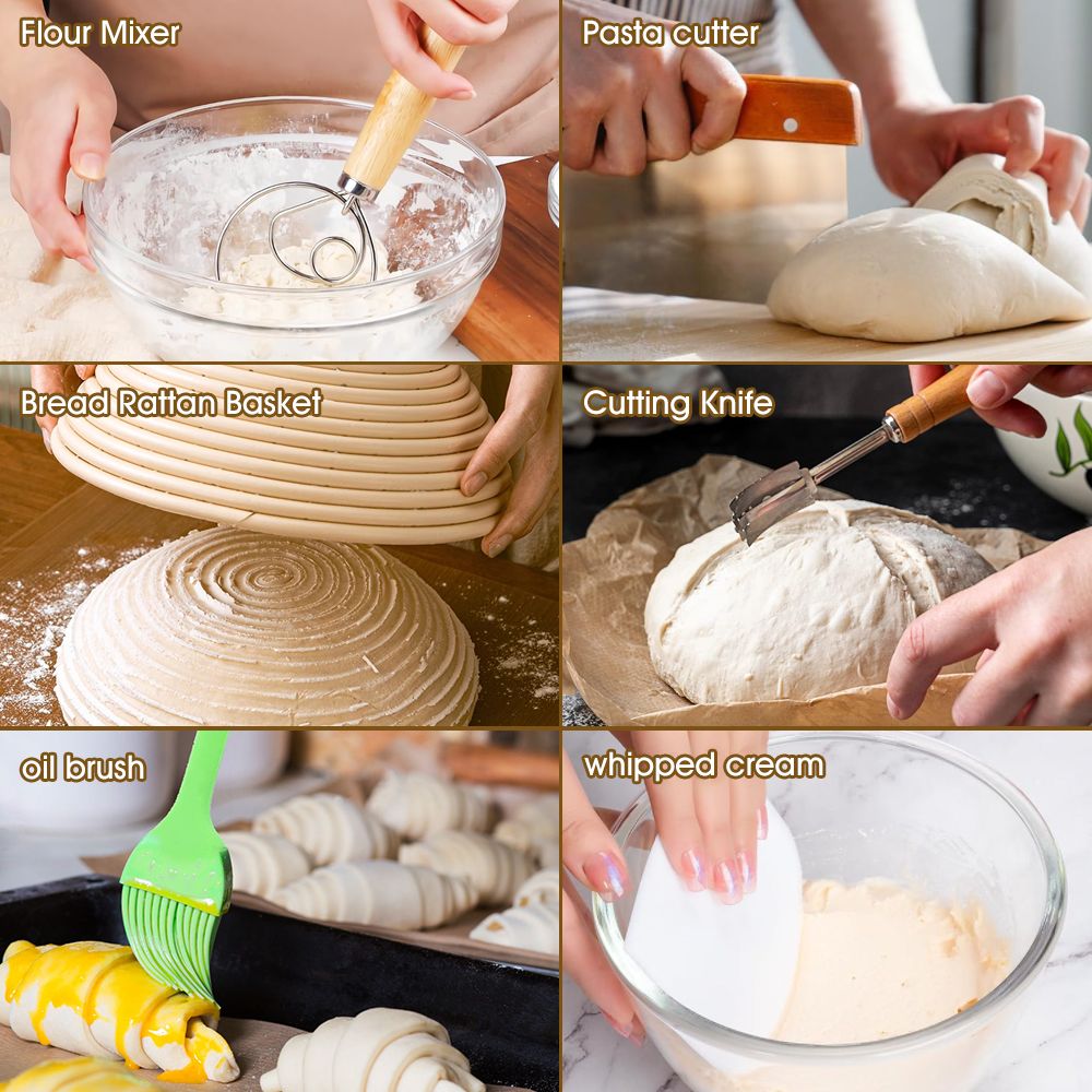 Rattan Banneton Bread Proofing Basket Set