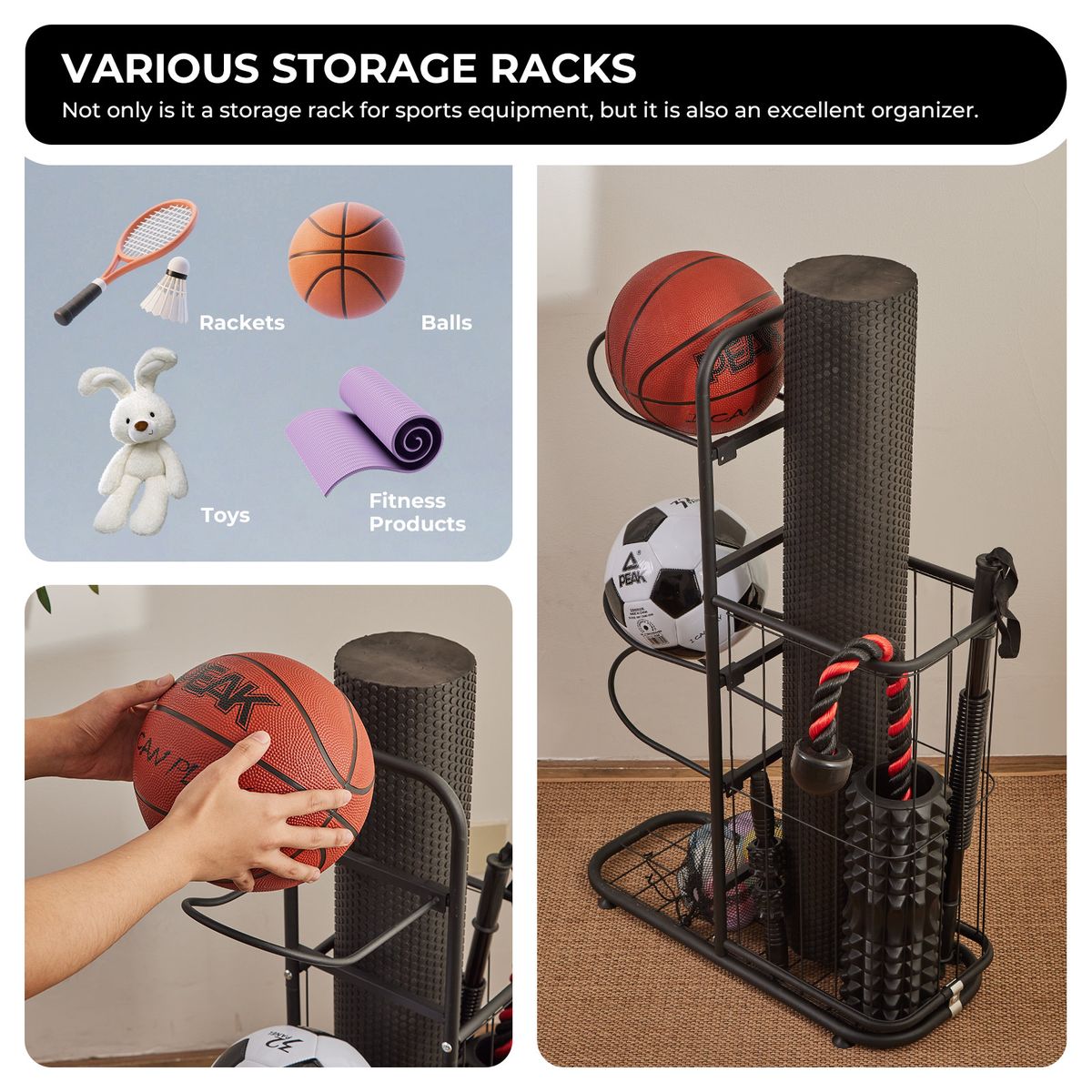 Children's Sports Equipment Storage Rack