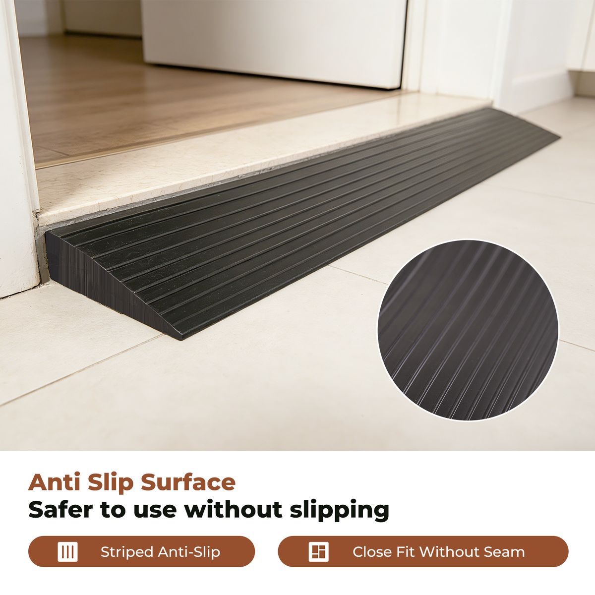Self-Adhesive PVC Threshold Ramp - 100x5x1.5cm