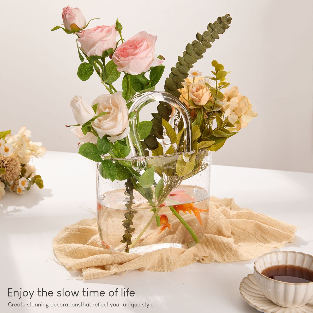 Glass Handbag Flower Vase