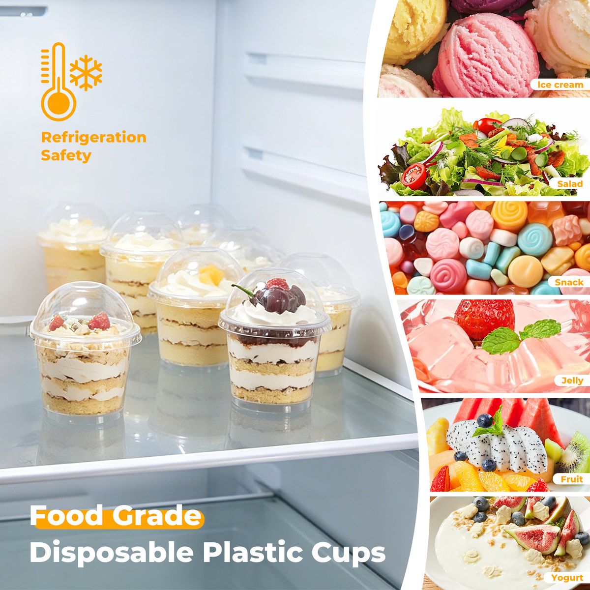 170ML Round Cup with Lid + Spoon - 50pcs