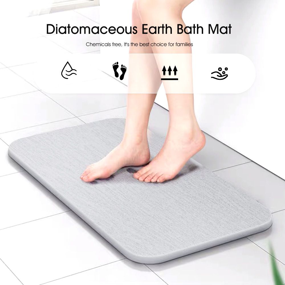 Diatomite Bath Mat - Light Grey