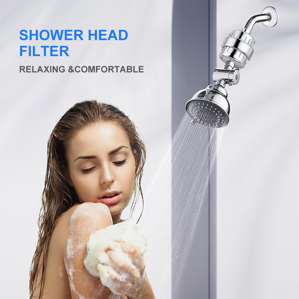 Universal 20 Stage Shower Head & Tap Water Filter | Replaceable Cartridge