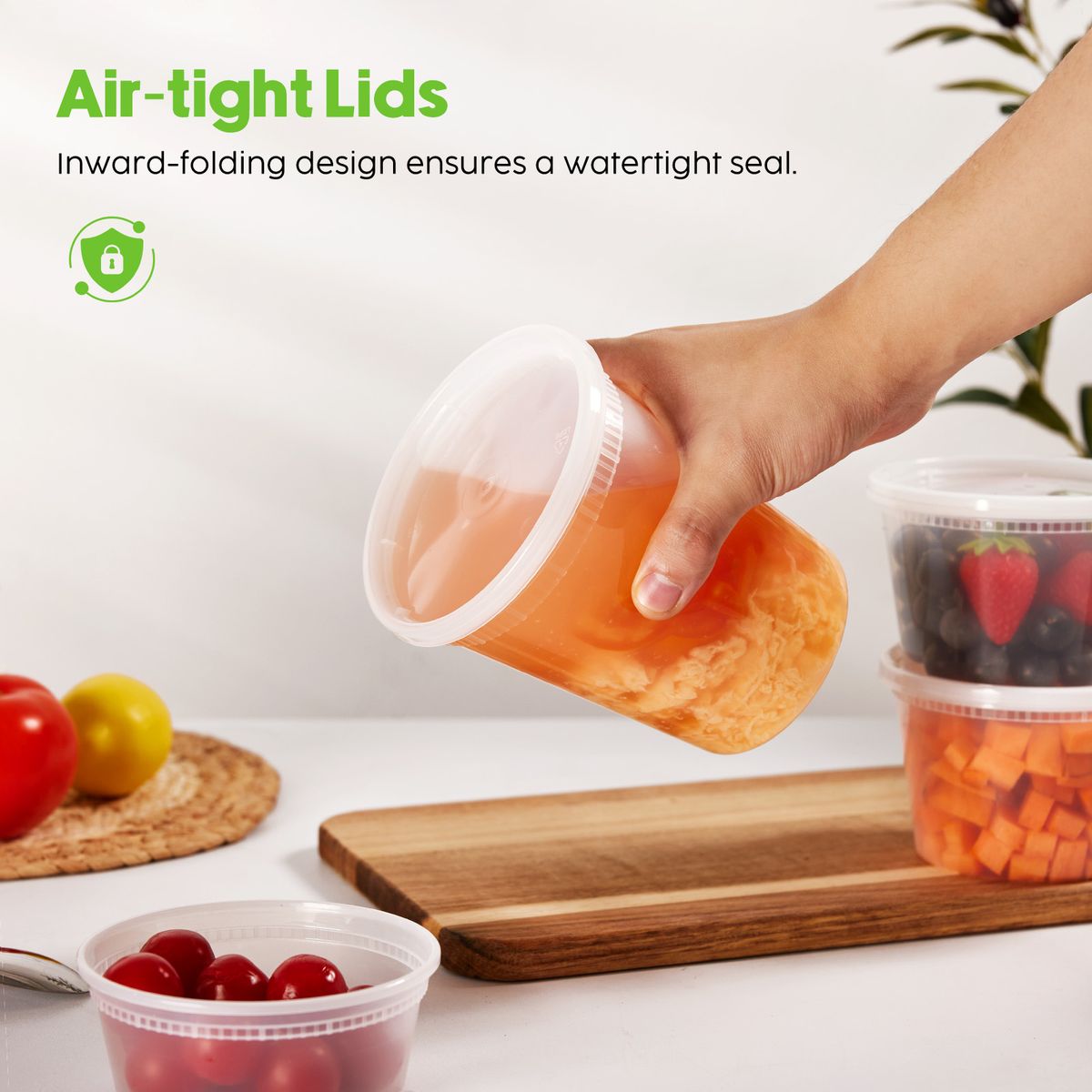 60 Pack Leak-Proof Deli Airtight Food Storage Containers BPA Free
