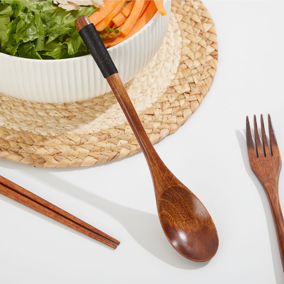 16Pc Ramen Noodle Cutlery Set - Brown