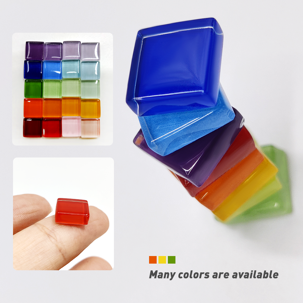 1100 Piece Rainbow Square Glass Mosaic Tiles