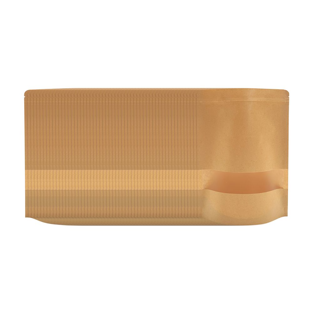 Kraft Paper Stand-Up Pouches with Window - 50 Pack