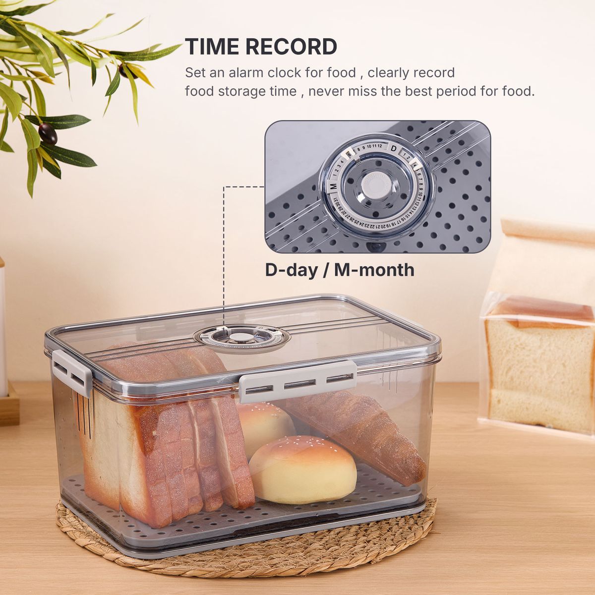 Airtight Bread Container Large Capacity Sourdough Bin