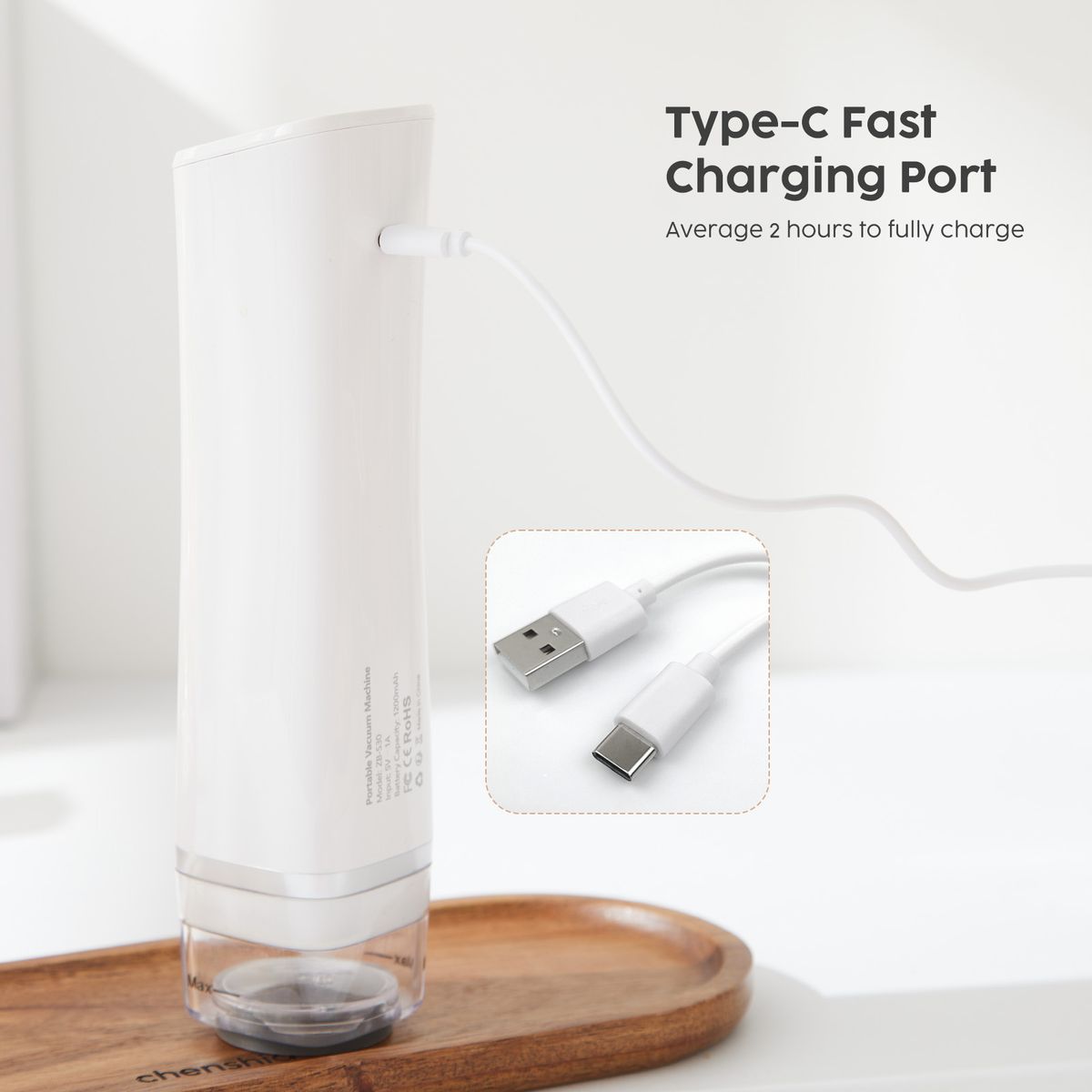 Rechargeable Handheld Vacuum Sealer with 30 Reusable Bags