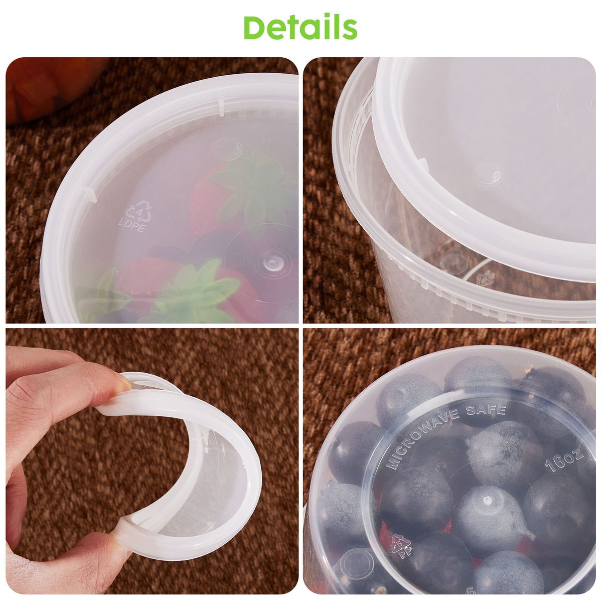 60 Pack Leak-Proof Deli Airtight Food Storage Containers BPA Free